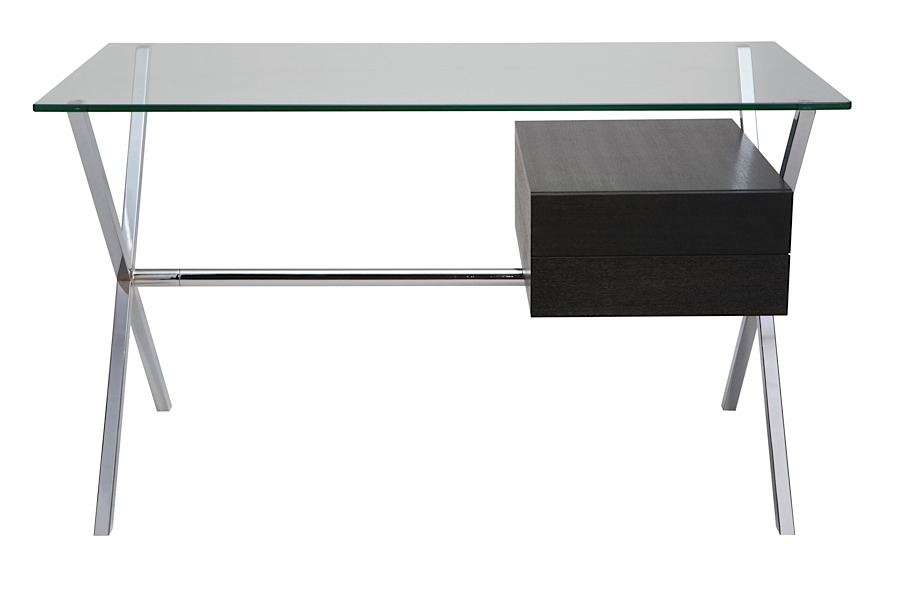 Xavier Desk Chrome | Black Ash | Modern Digs Furniture