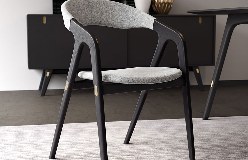 Kaede Dining Chair Black Oak | Modern Digs Furniture