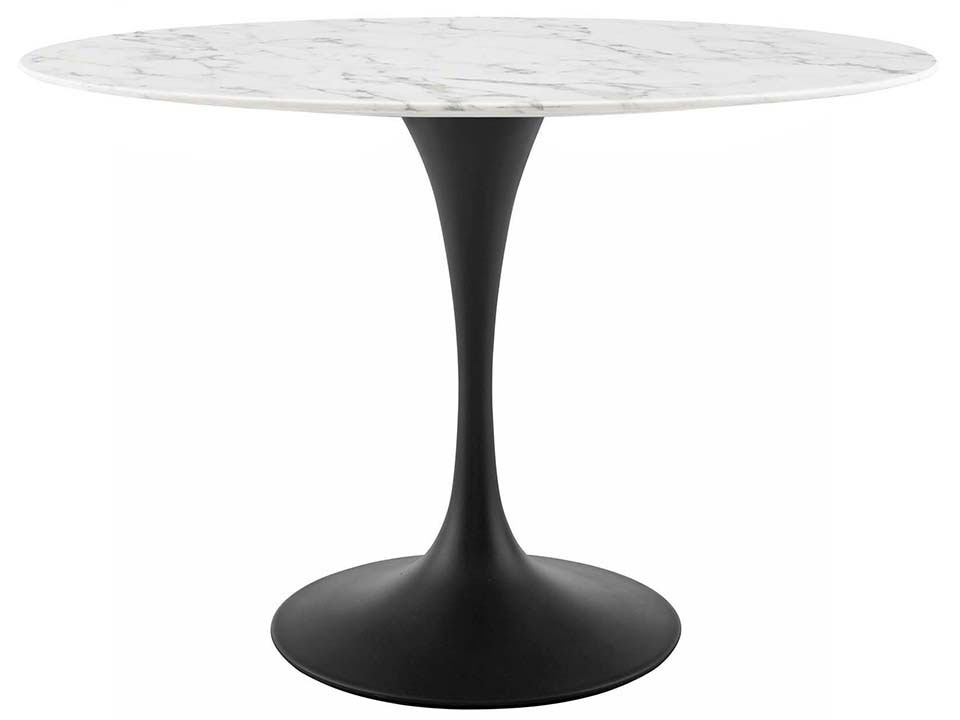 Decker Oval Tulip Dining Table with Black Base