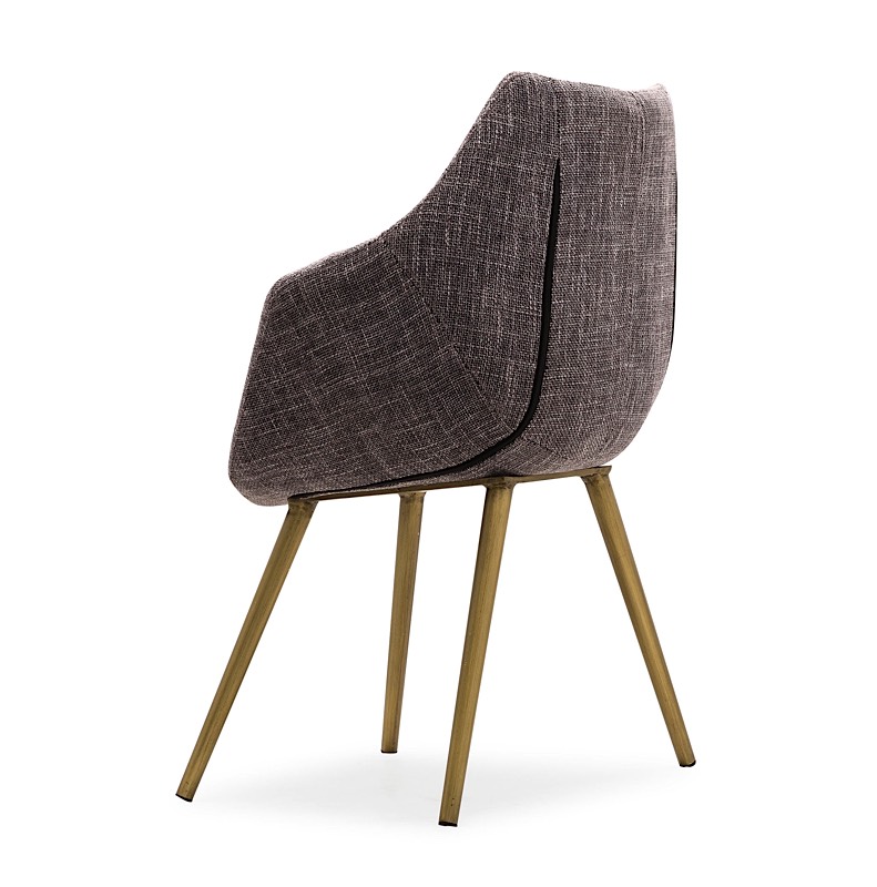 Finn Tweed Chair Grey | Brushed Brass | Modern Digs Furniture